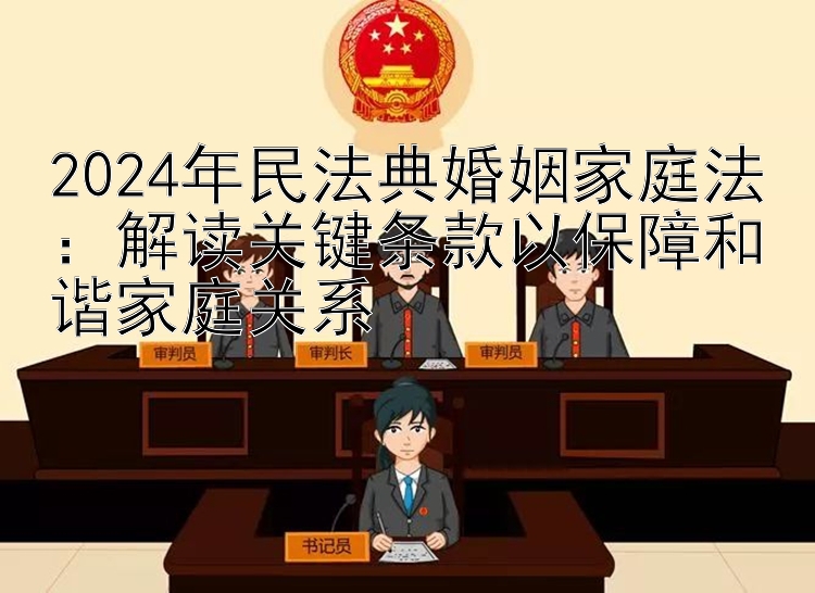 2024年民法典婚姻家庭法：解读关键条款以保障和谐家庭关系