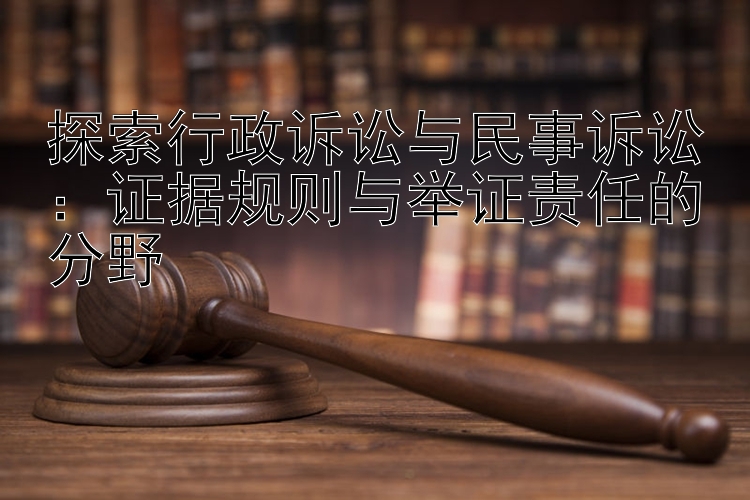 探索行政诉讼与民事诉讼：证据规则与举证责任的分野