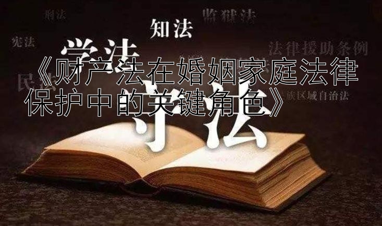 《财产法在婚姻家庭法律保护中的关键角色》