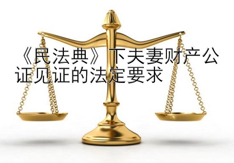 《民法典》下夫妻财产公证见证的法定要求