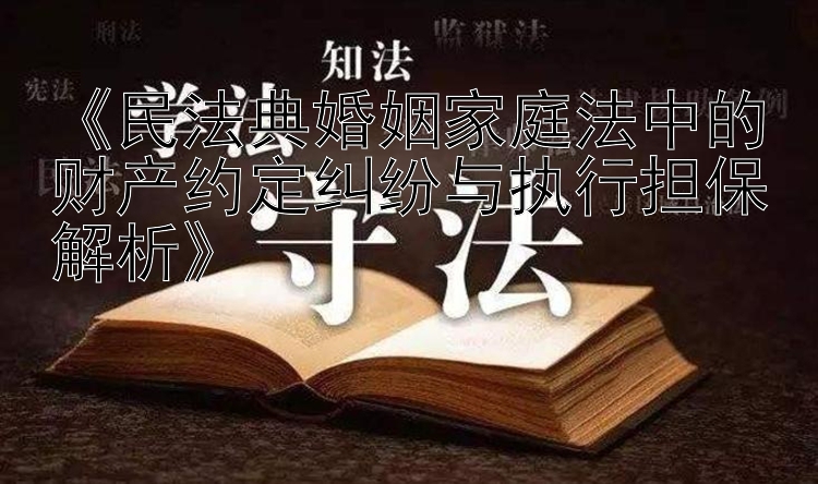 《民法典婚姻家庭法中的财产约定纠纷与执行担保解析》