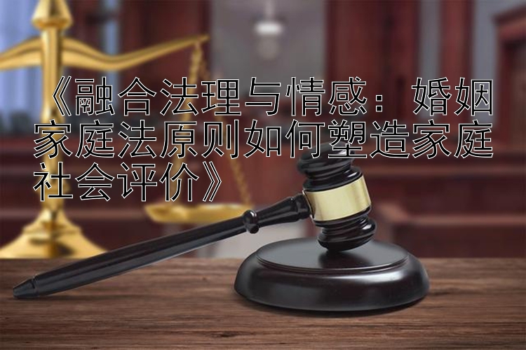 《融合法理与情感：婚姻家庭法原则如何塑造家庭社会评价》