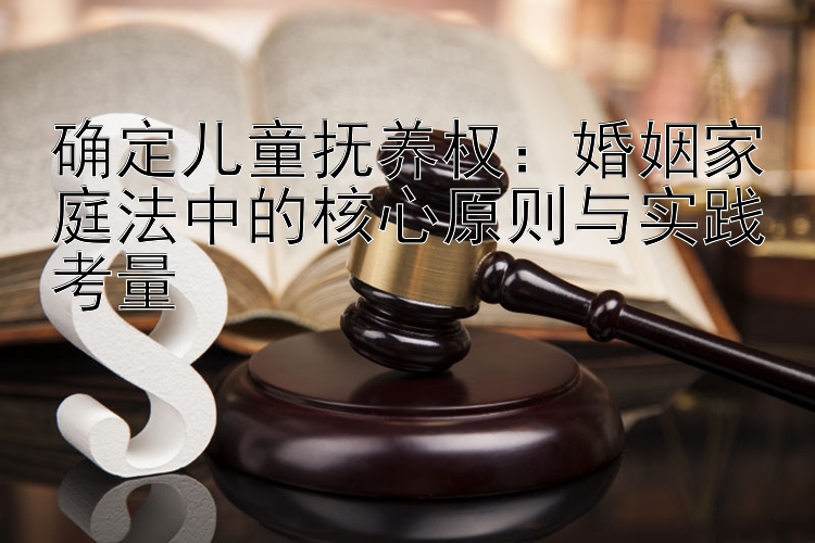 确定儿童抚养权：婚姻家庭法中的核心原则与实践考量