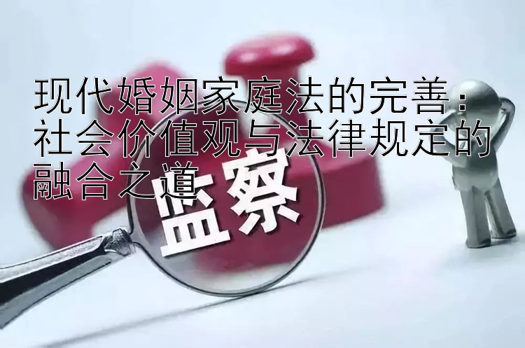 现代婚姻家庭法的完善：社会价值观与法律规定的融合之道