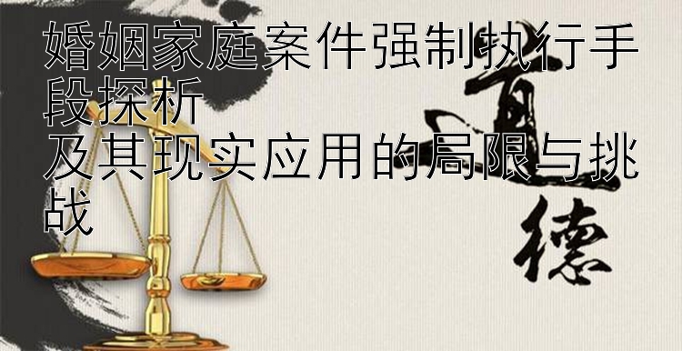 婚姻家庭案件强制执行手段探析  
及其现实应用的局限与挑战