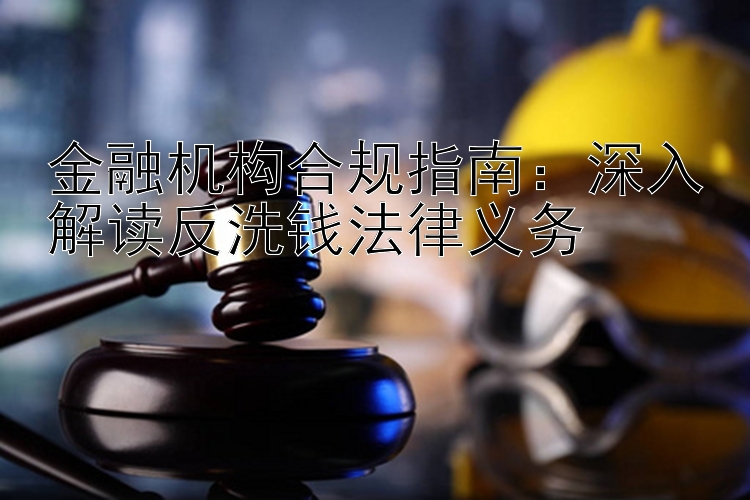 金融机构合规指南：大发快三人工精准全天计划   深入解读反洗钱法律义务