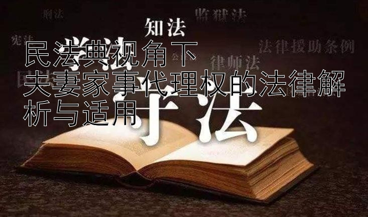 民法典视角下  
夫妻家事代理权的法律解析与适用